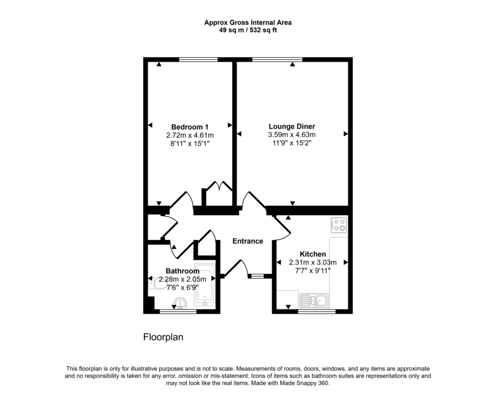 Floorplan for Tattersall Close - Eltham - London - SE9